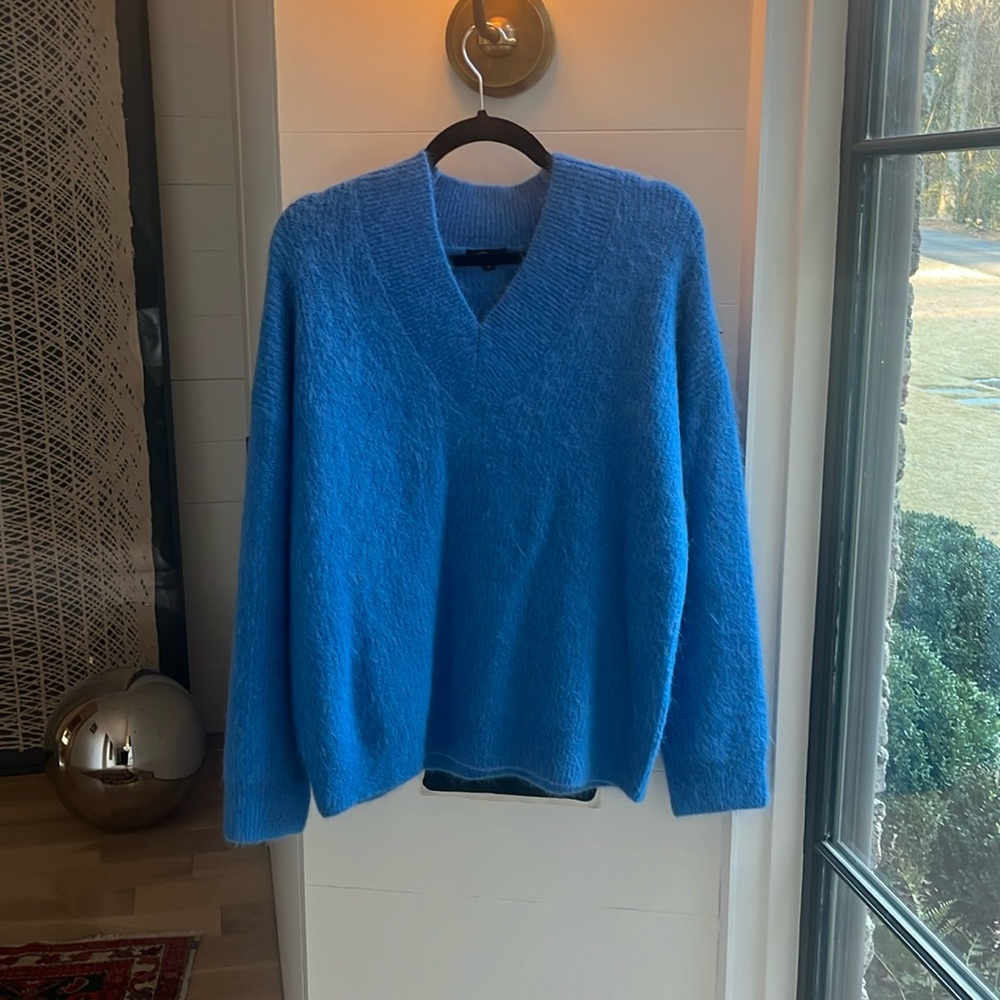 Rails oversize v-neck sweater, cobalt blue, small